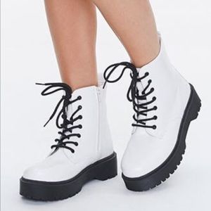 White Combat Boots 🤍